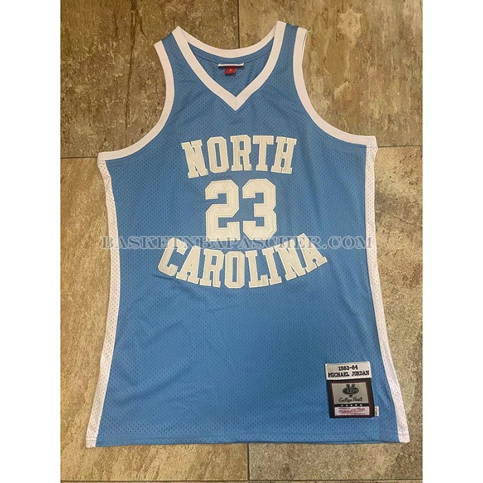 Maillot NCAA North Carolina Tar Heels Michael Jordan NO 23 Mitchell & Ness 1983-84 Bleu